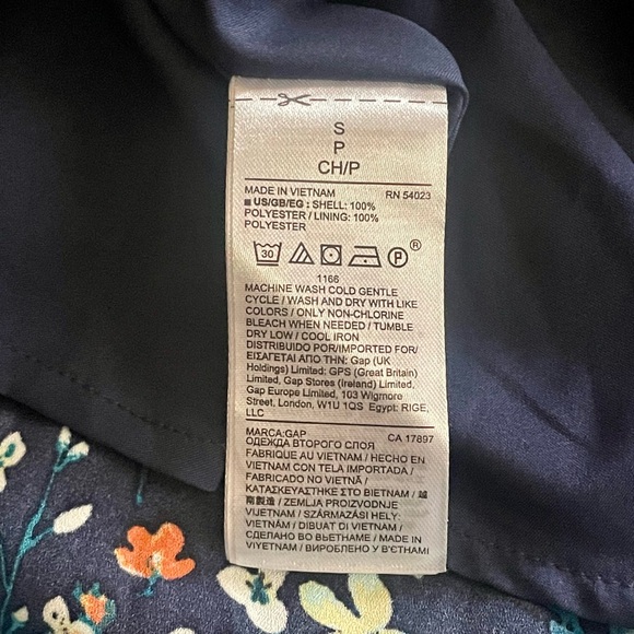 Gap Navy Floral Print Maternity Summer Sleeveless Midi Dress, Small - Picture 6 of 7